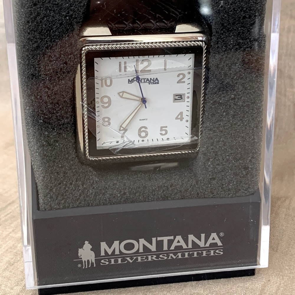Montana Silversmiths Men's Silver and Brown Watch